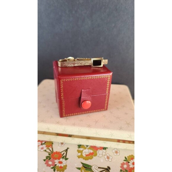 Dante Gold Tone Tie Bar with Black Glass Accent Vintage - Picture 5 of 10